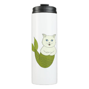 Mercat Purrmaid Merman Fish Cat Thermal Tumbler