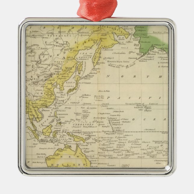 Mercator's Chart 2 Metal Tree Decoration (Front)