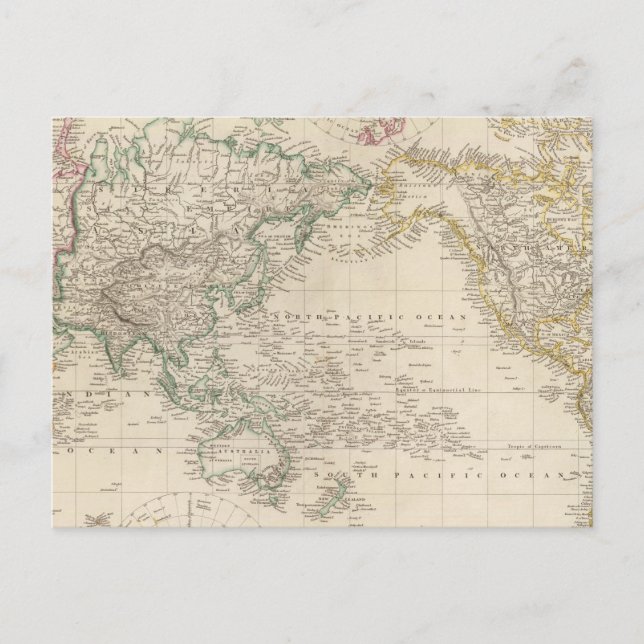 Mercators Projection of the world Postcard (Front)