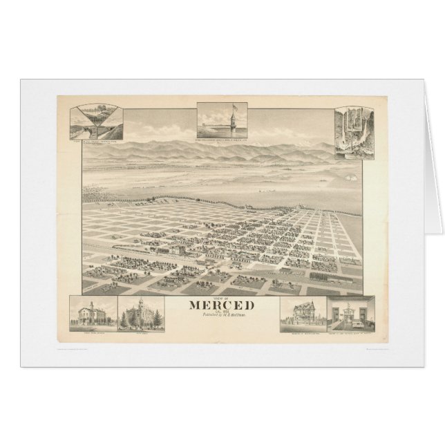 Merced, CA. Panoramic Map 1888 (1062A) (Front Horizontal)