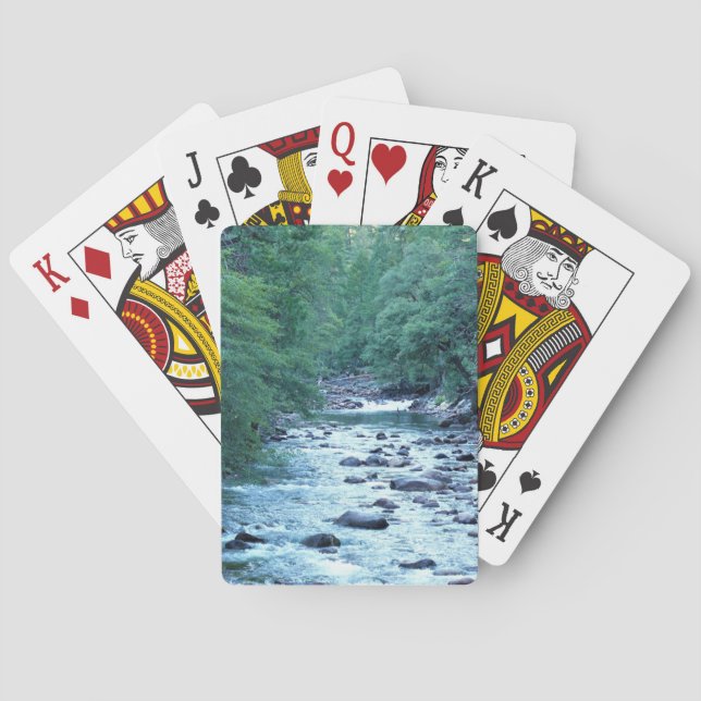 Merced River by Happy Isles, Yosemite, CA Playing Cards (Back)
