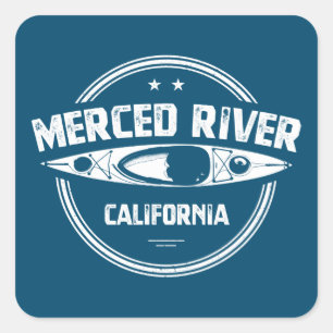 Merced River California Kayaking Square Sticker