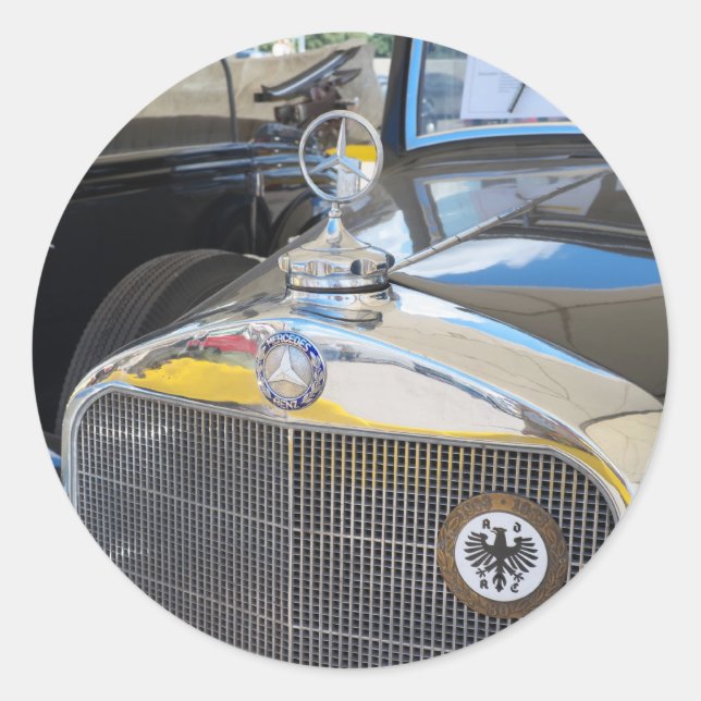 Mercedes-Benz 260D. World's  first diesel car. Classic Round Sticker (Front)