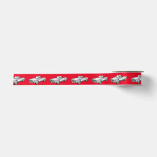 Mercedes Benz 280 SL Convertible Car Illustration Satin Ribbon