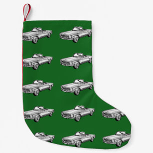 Mercedes Benz 280 SL Convertible Car Illustration Small Christmas Stocking