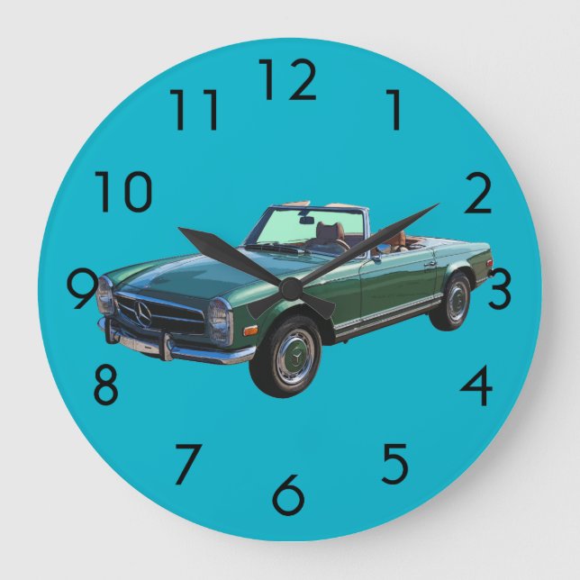 Mercedes Benz 280 SL Convertible Luxury Car Large Clock (Front)