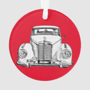 Mercedes Benz 300 Luxury Classic Car Illustration Ornament