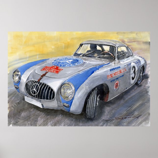 Mercedes Benz 300 SL 1952 Carrera Panamericana Mex Poster (Front)