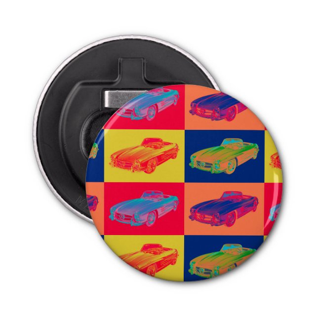 Mercedes Benz 300 SL Convertible Pop Art Bottle Opener (Front)