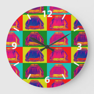 Mercedes Benz 300 SL Convertible Pop Art Large Clock