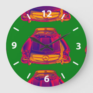 Mercedes Benz 300 SL Convertible Pop Art Large Clock