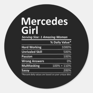 Mercedes Girl Tx Texas Funny City Home Roots Usa G Classic Round Sticker