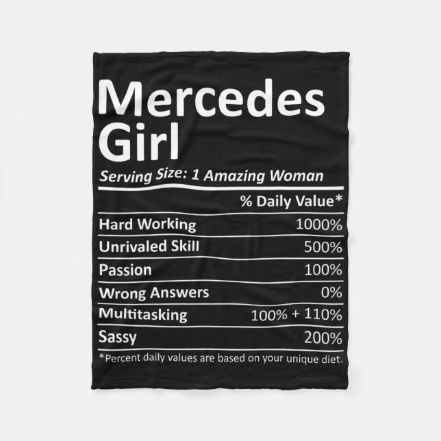 Mercedes Girl Tx Texas Funny City Home Roots Usa G Fleece Blanket (Front)