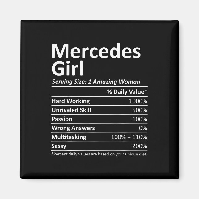 Mercedes Girl Tx Texas Funny City Home Roots Usa G Magnet (Front)