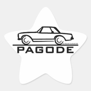 Mercedes SL Pagode with Script Star Sticker