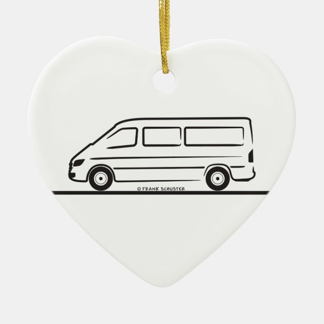 Mercedes Sprinter Ceramic Tree Decoration (Front)