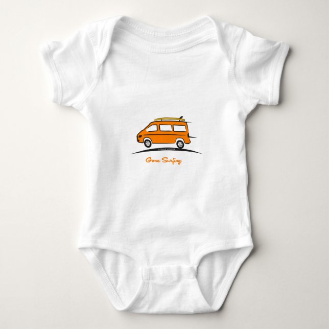 Mercedes Sprinter Gone Surfing Baby Bodysuit (Front)