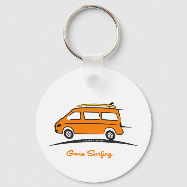 Mercedes Sprinter Gone Surfing Key Ring (Front)