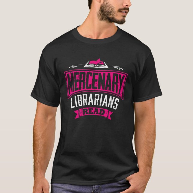 Mercenary Librarians Shirt (Pink) (Front)