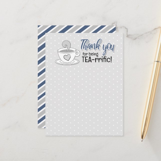 Merch for a Tea Coffee Shop Postcard (Front/Back In Situ)