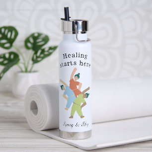Merchandise Dark Green Light Green Simple Water Bottle