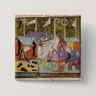 Merchants at the Lendit Fair near St. Denis 15 Cm Square Badge
