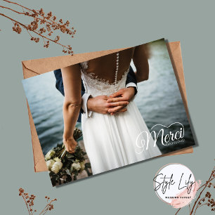 Merci Beacoup Wedding Thank You  Postcard