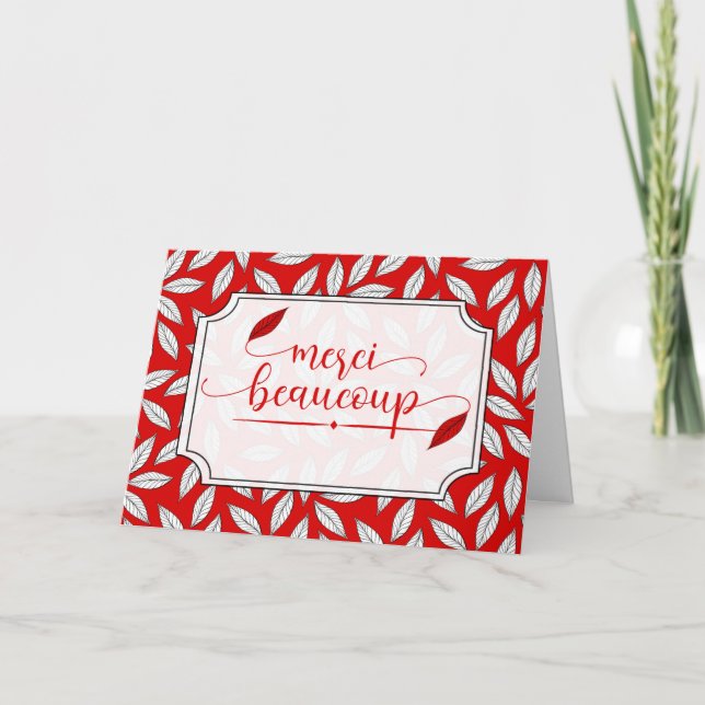 Merci Beaucoup French Business Thank You Red Card (Front)