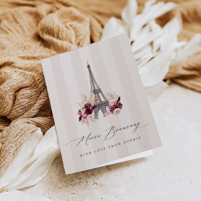 Merci Beaucoup Paris Baby Shower Thank You Card (Creator Uploaded)