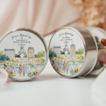 Merci Beaucoup | Parisian Watercolor Garden Classic Round Sticker<br><div class="desc">Say “merci” in true Parisian style with this elegant watercolor design. Featuring hand-painted French architecture, blooming florals, and the soft romance of a morning stroll through Paris, it’s the perfect finishing touch for favours, envelopes, or packaging. Timeless and versatile, this design pairs beautifully with other pieces from the Parisian Café...</div>