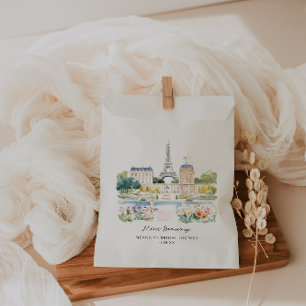 Merci Beaucoup Parisian Watercolor Garden Favour Bags