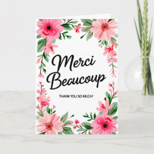 Merci Beaucoup Thank You Folded Greeting Card