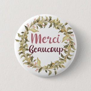 Merci Beaucoup Thank You French 6 Cm Round Badge