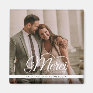 Merci Beaucoup Wedding Photo Favour Magnet