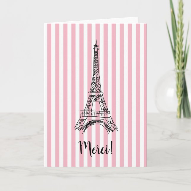 Merci Eiffel Tower Paris Card (Front)