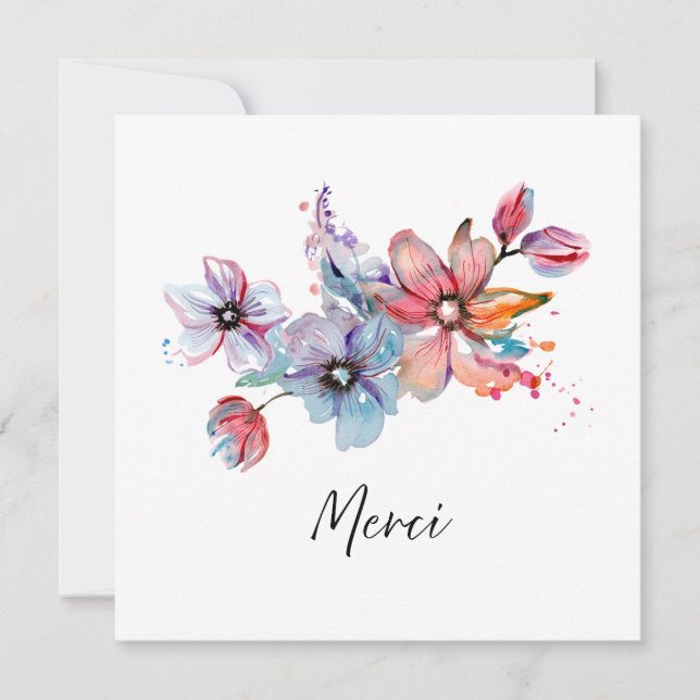 Merci Floral Card (Front)