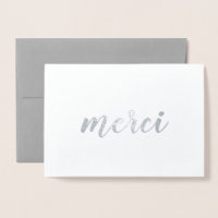 Merci French Thank You Brushstroke Script Silver