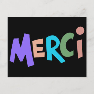 Merci, French thank you Postcard