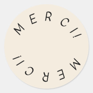 Merci! Minimal Simple Design Thank You Sticker