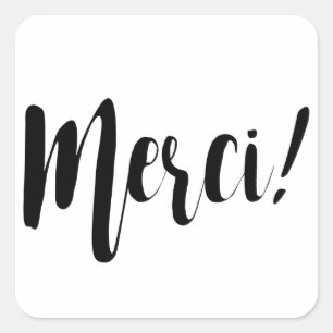 Merci Square Sticker