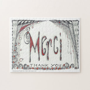 "Merci - Thank You" Jigsaw 8x10 or 11x14 Puzzle