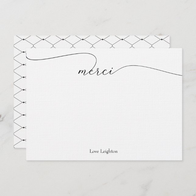 Merci Thank You Note Cards (Front/Back)