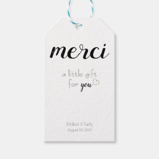 Merci Thank You Wedding Gift Favour Tag