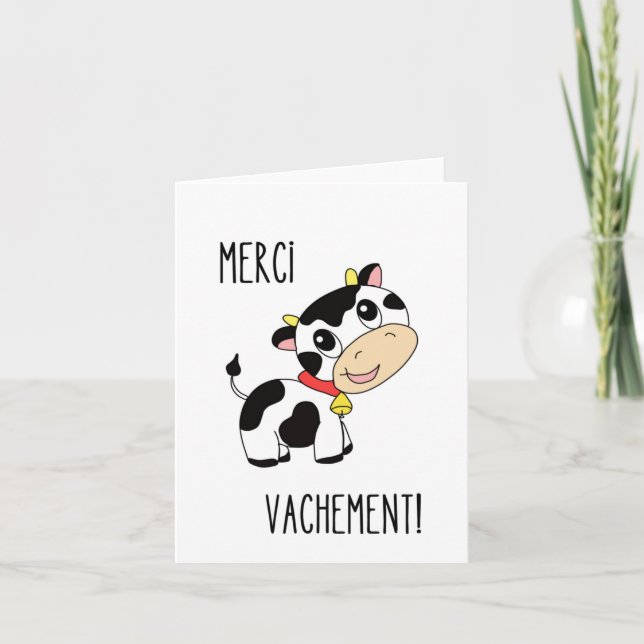 Merci Vachement! French Thank You Card (Front)