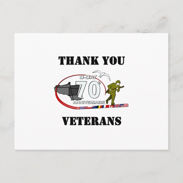 Merci vétérans - Thank you veterans Postcard (Front)