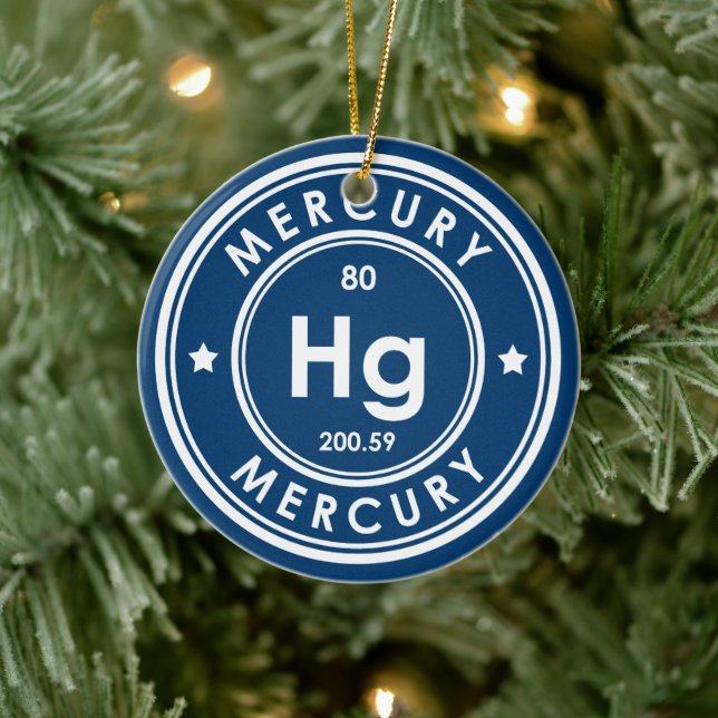 Mercury Element Blue Ceramic Ornament (Tree)