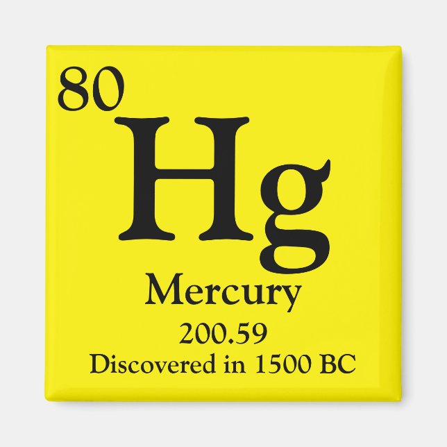 Mercury Periodic Table Magnet (Front)