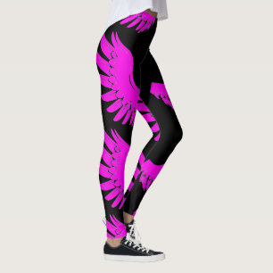 Mercury Pink and Black Striped Athletic Leggings