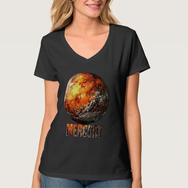 Mercury Planet Solar System Astronomy T-Shirt (Front)