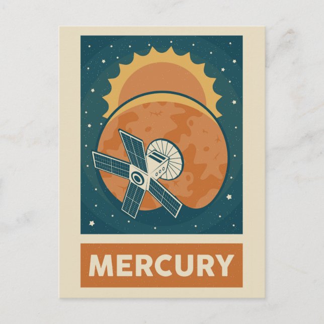 Mercury Retro Galaxy Satellite Postcard (Front)